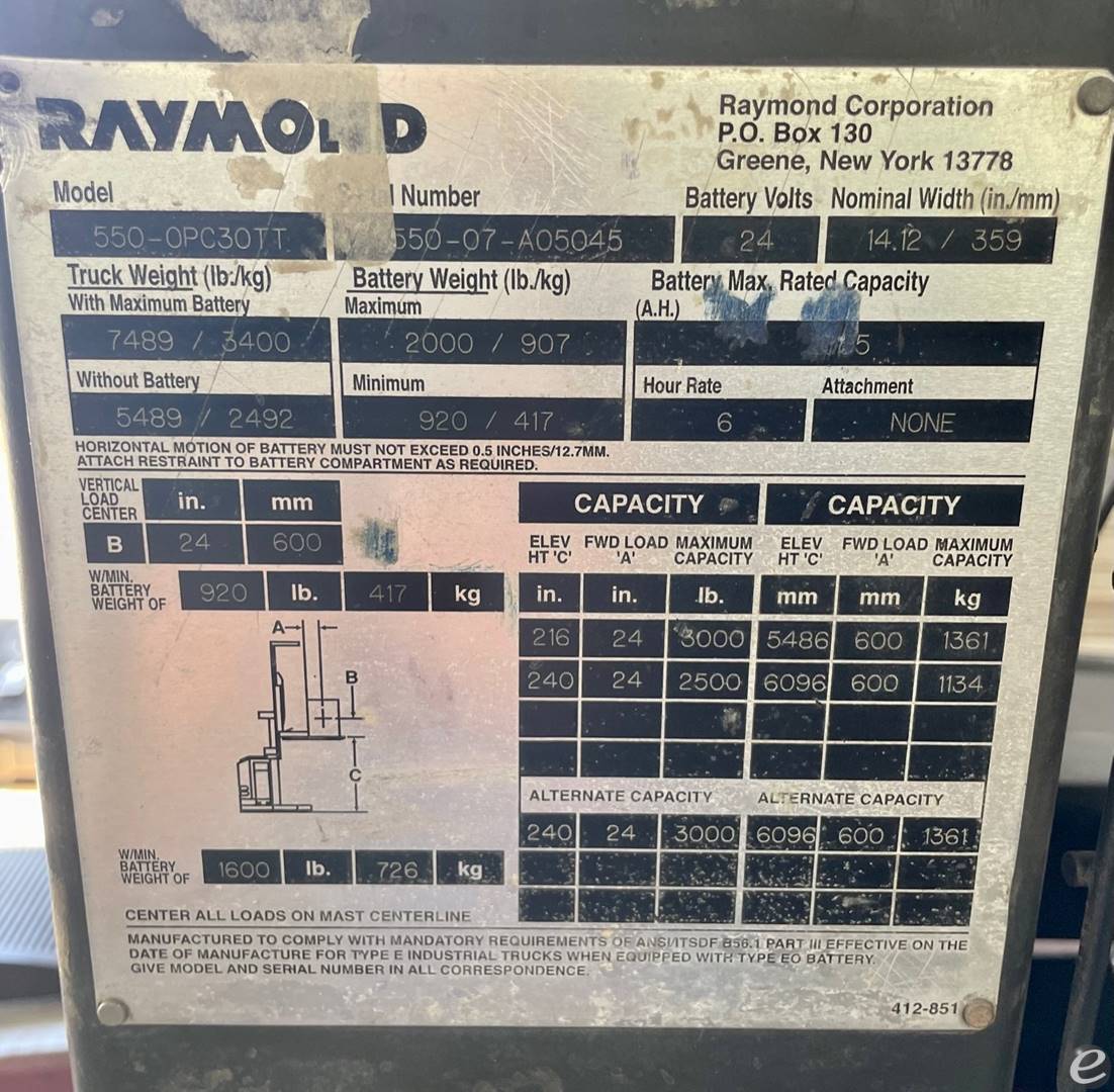 2007 Raymond 550-OPC30TT Electric Order Picker - 123Forklift