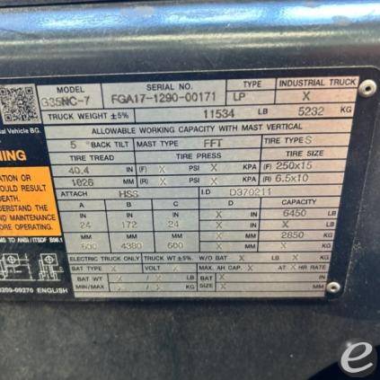 2019 Doosan G35NC-7