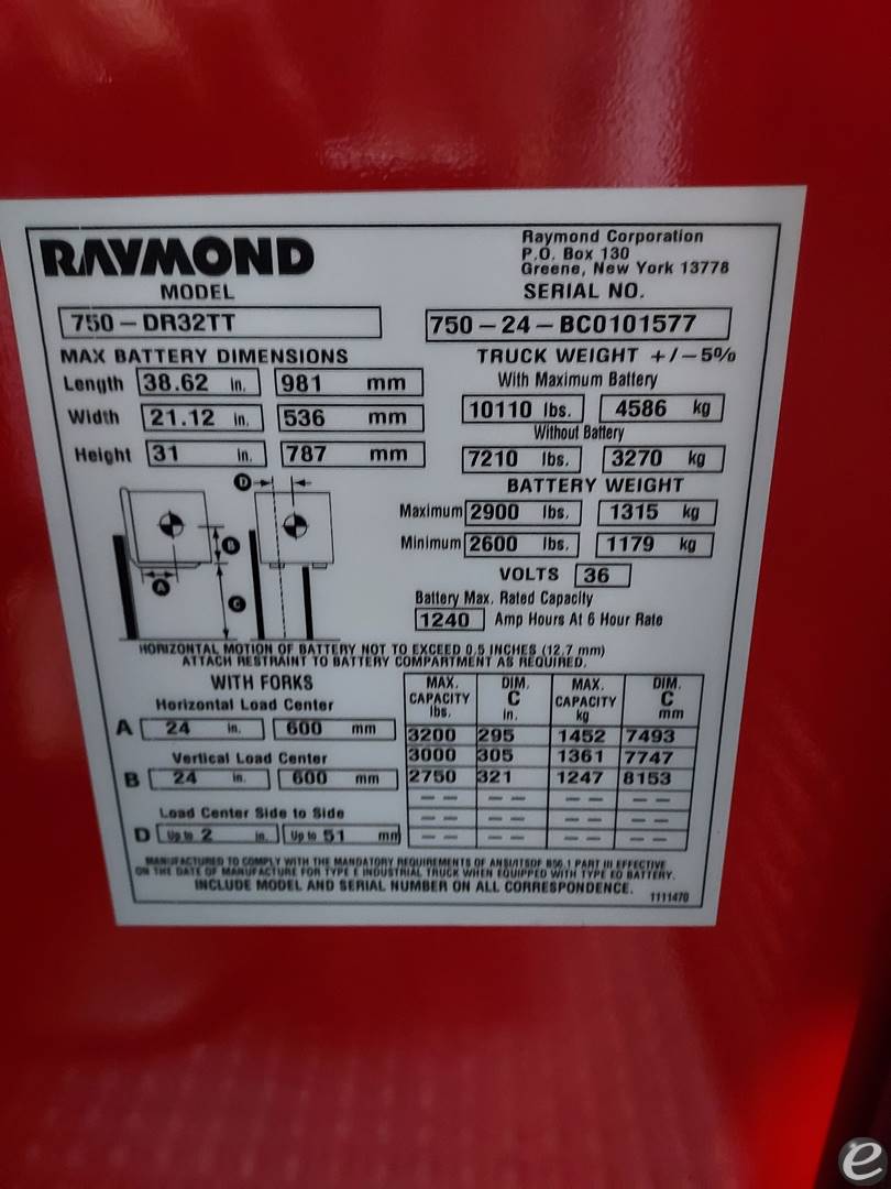 2024 Raymond 750-DR32TT