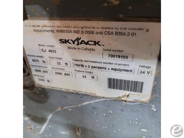 2014 Skyjack SJ-4632 Slab Scissor Lift - 123Forklift
