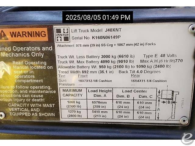 2016 Hyster J40XNT