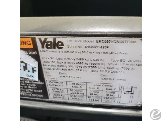 2016 Yale ERC050VG Electric Forklift - 123Forklift