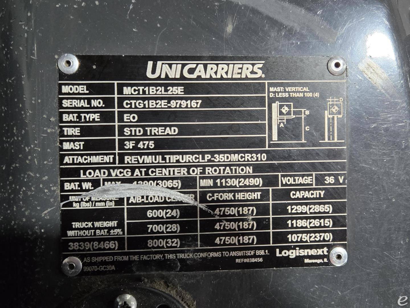 2022 Unicarriers MCT1B2L25E