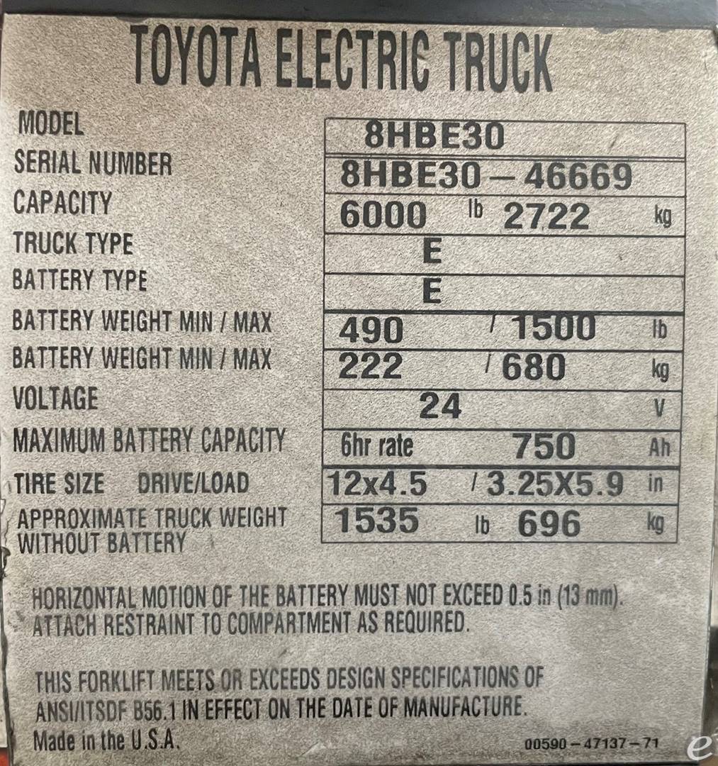 2016 Toyota 8HBE30