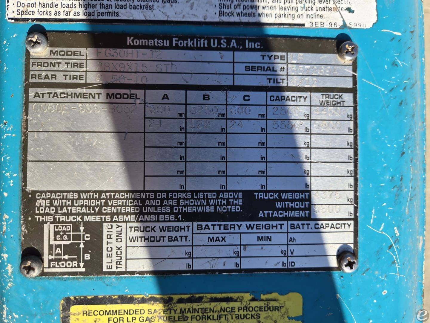 2001 Komatsu FG30HT-12