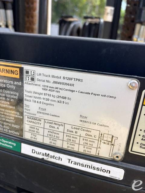 2017 Hyster S120FT PRS