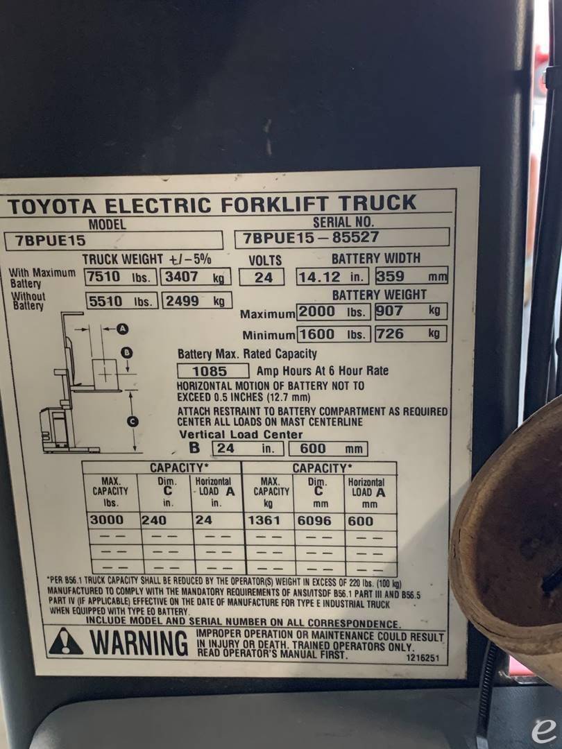 2019 Toyota 7BPUE15 Electric Order Picker - 123Forklift