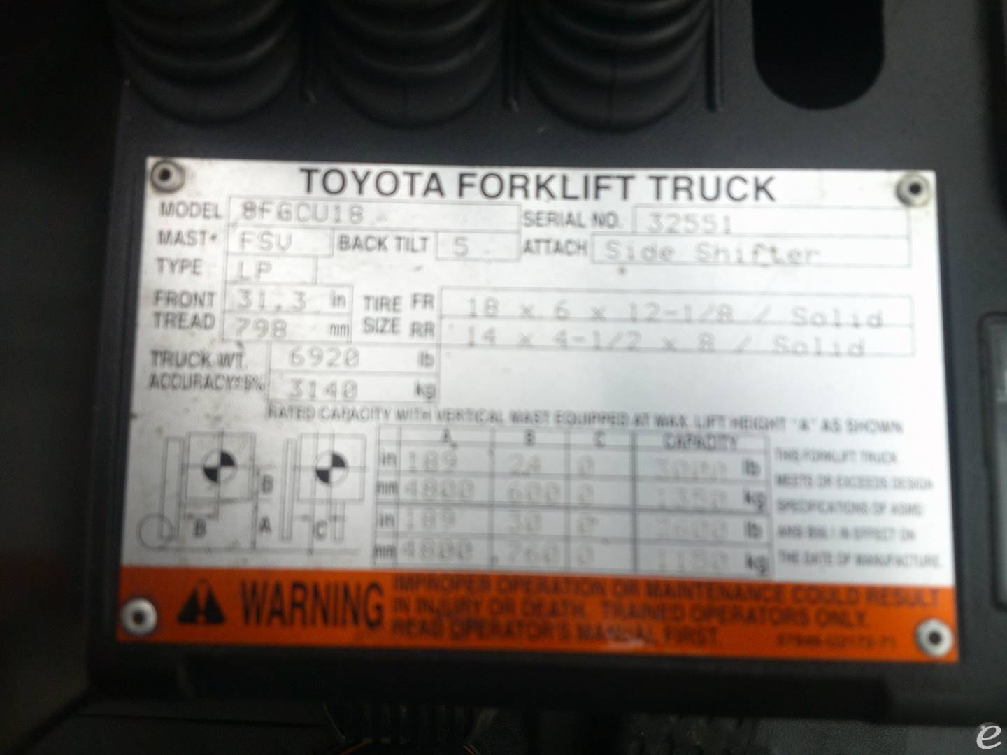 2016 Toyota 8FGCU18