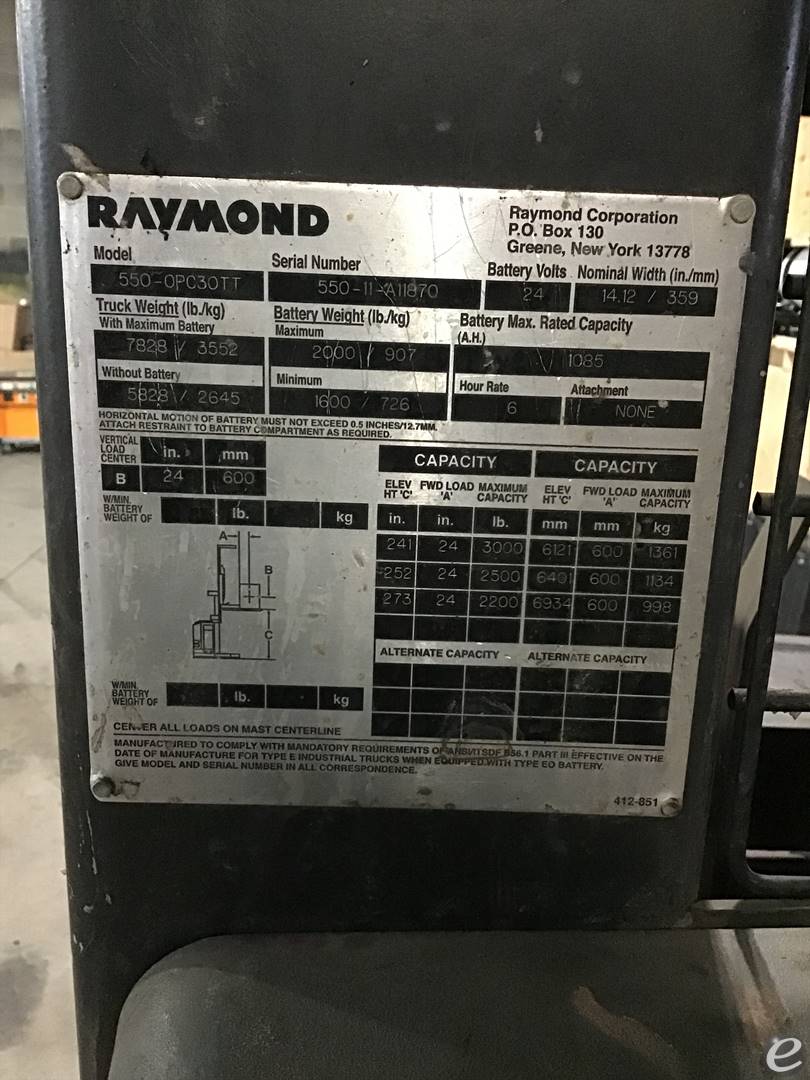 2011 Raymond 550-OPC30TT