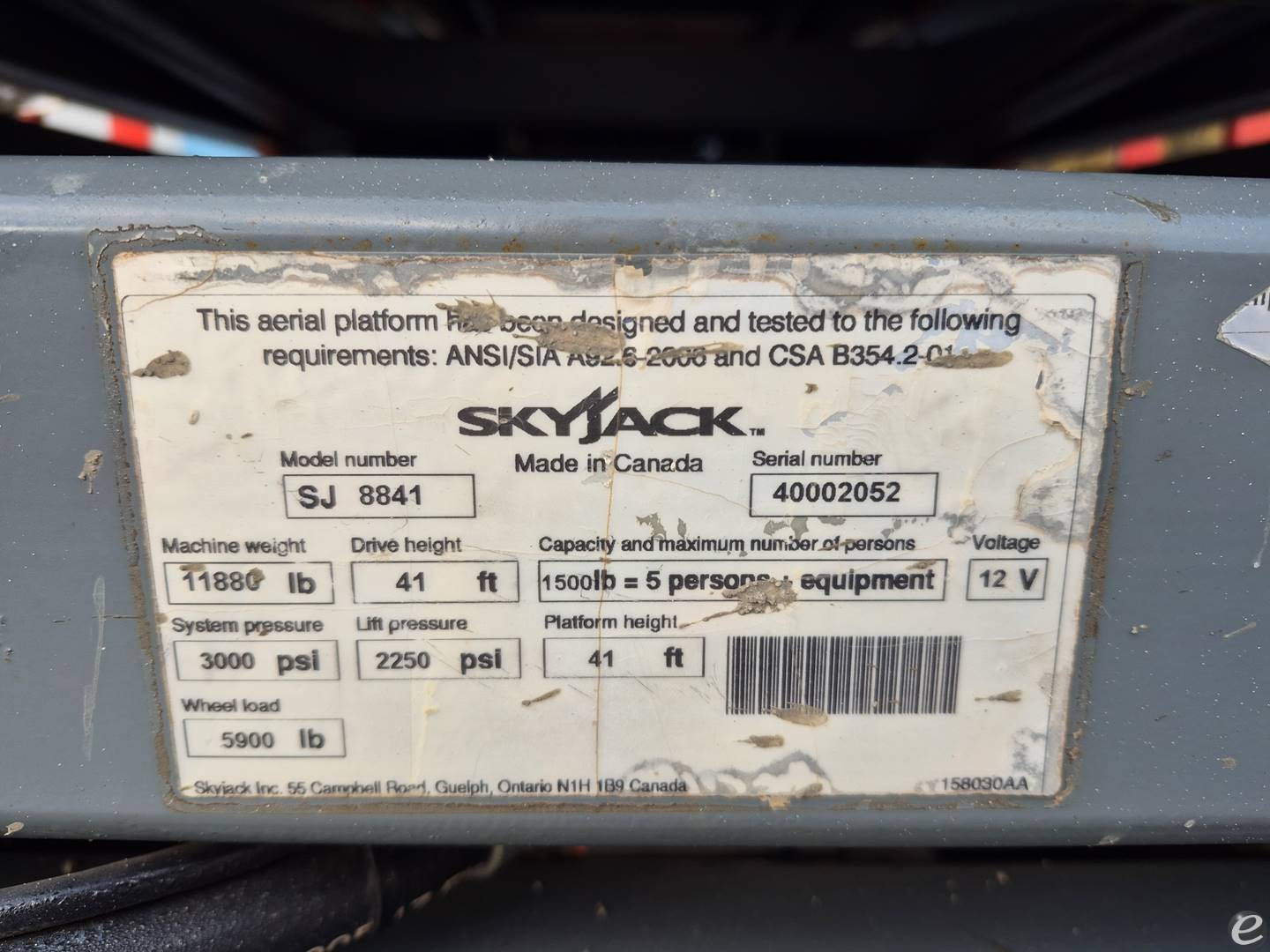 2016 Skyjack SJ8841RT