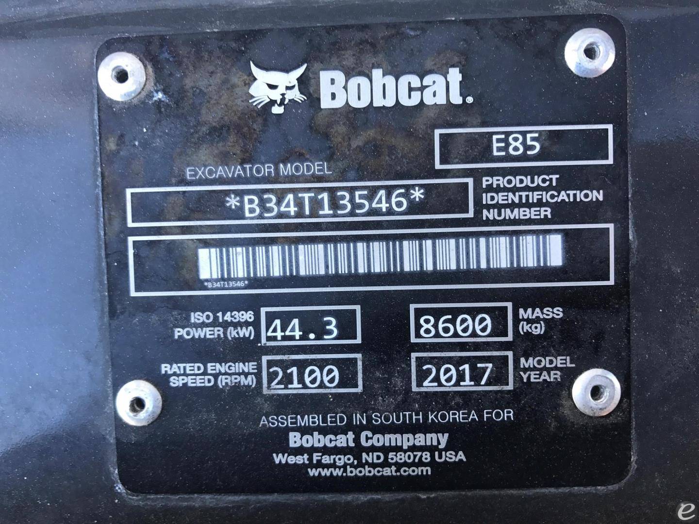 2017 Bobcat E85