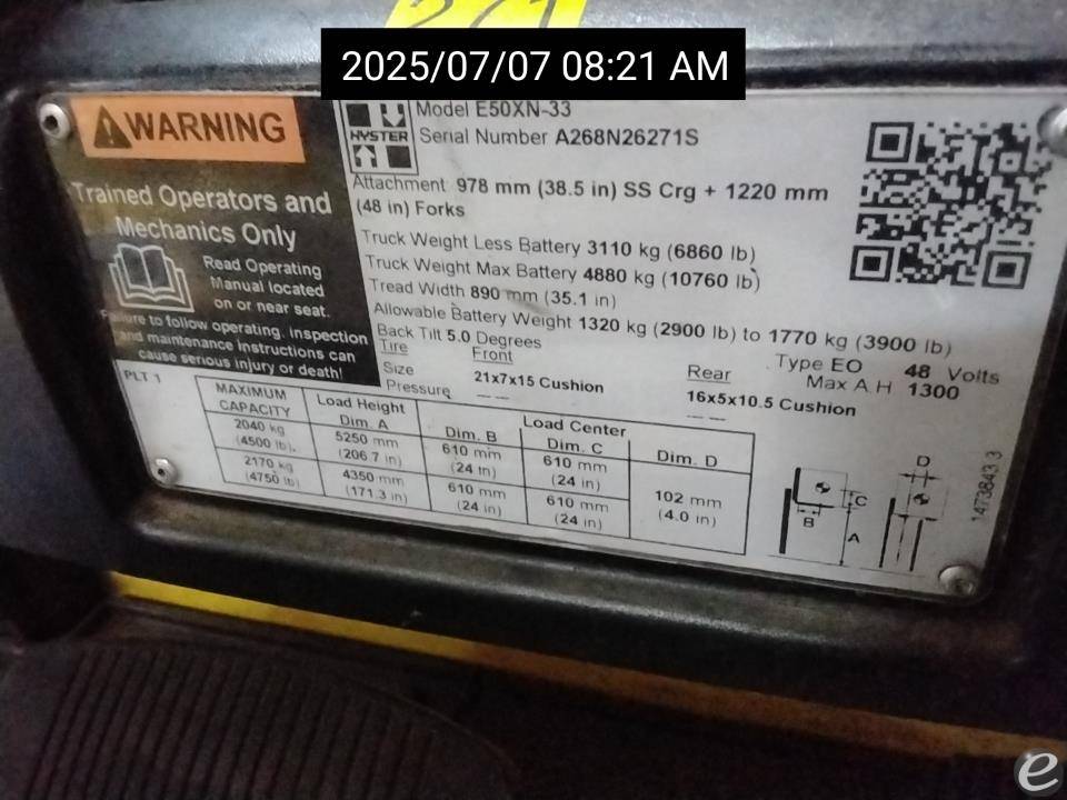 2018 Hyster E50XN