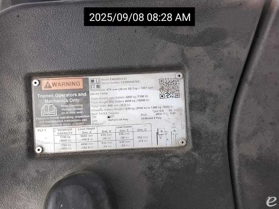 2018 Hyster E40HSD3