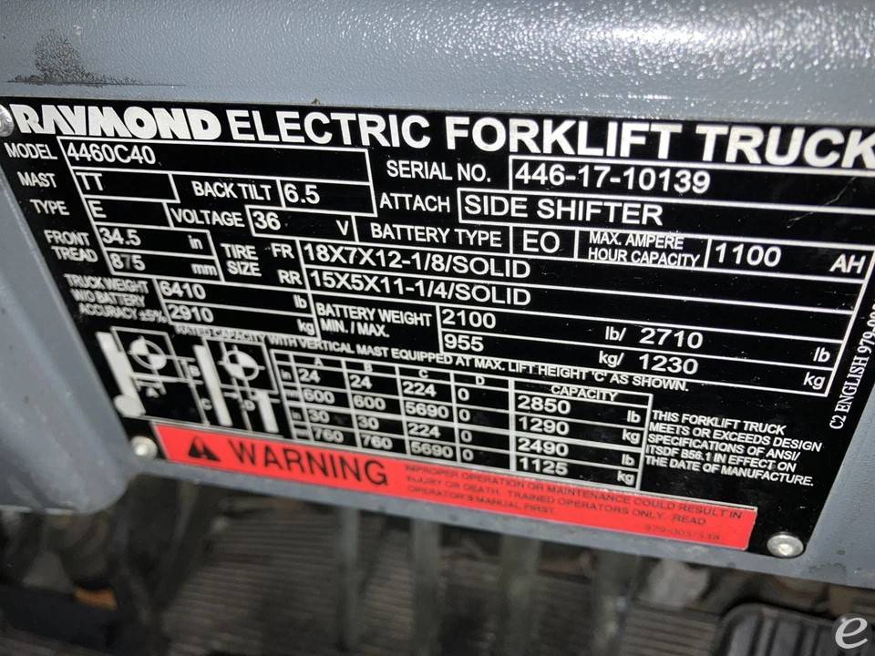 2017 Raymond 4460C40
