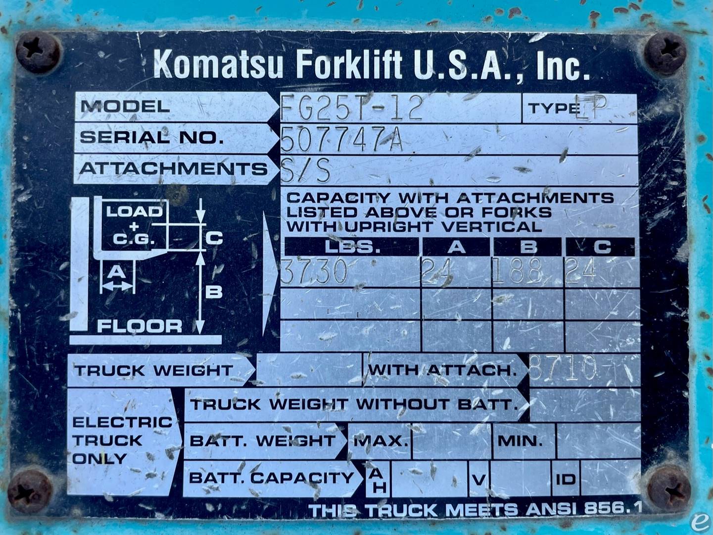 1998 Komatsu FG25T-12 LP Gas Forkli...
