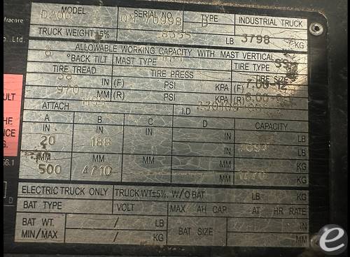 2010 Doosan D20G Diesel Forklift - 123Forklift