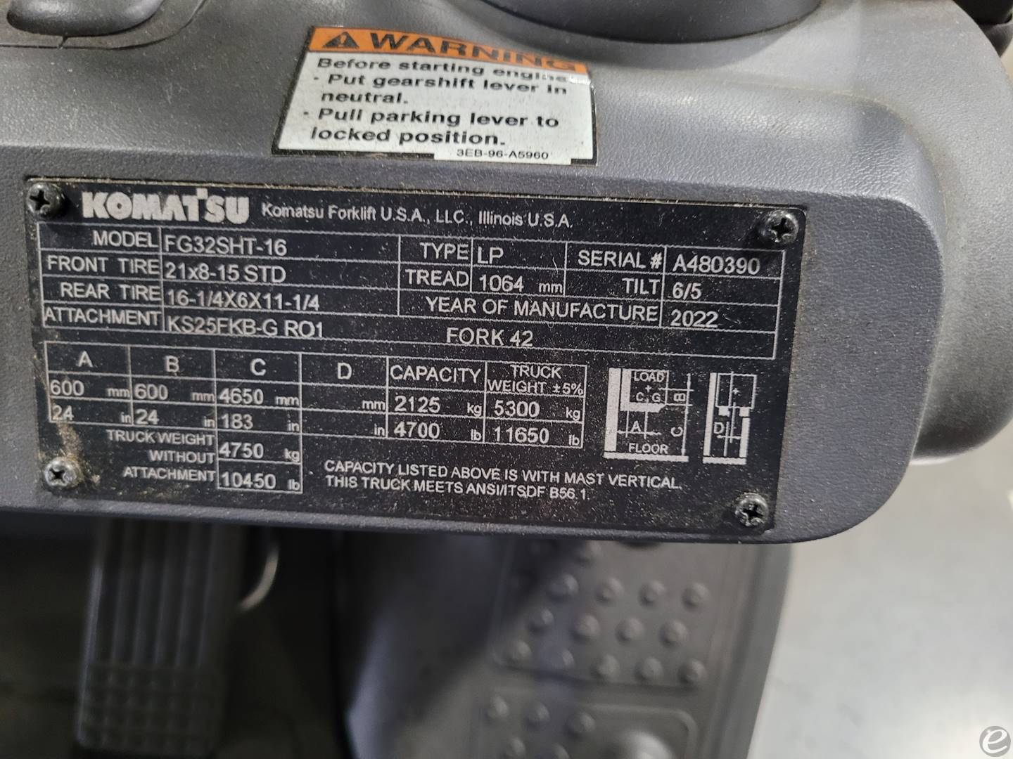 2022 Komatsu FG32SHT-16 LP Gas Forklift - 123Forklift