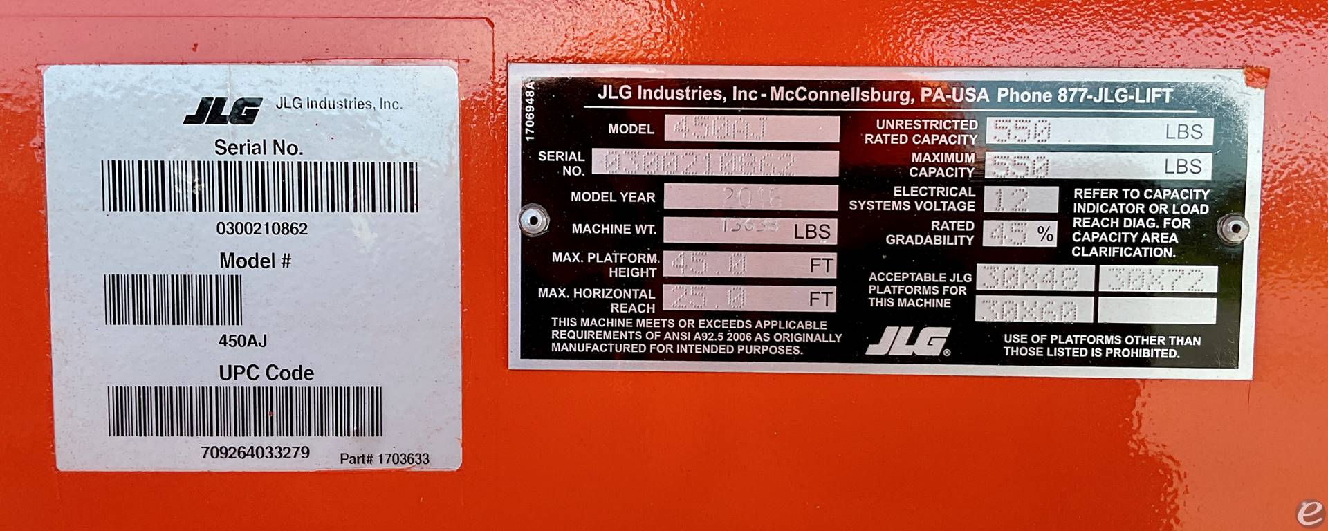 2016 JLG 450AJ