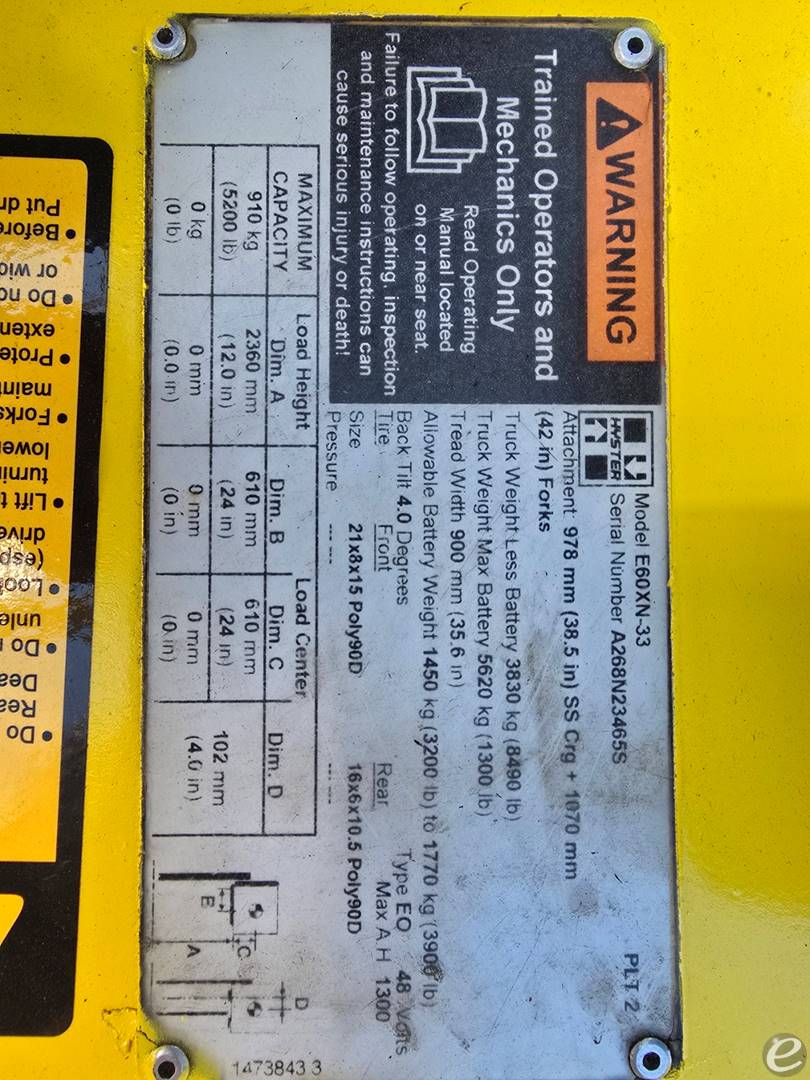 2018 Hyster E60XN-33