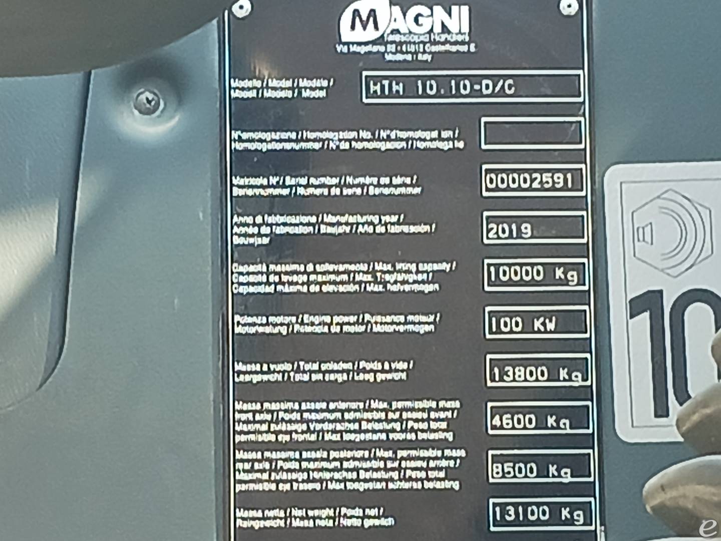 2019 Magni HTH10-10-D/C