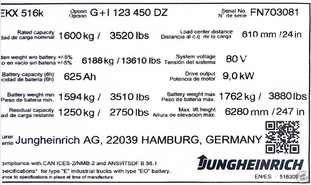 2023 Jungheinrich EKX516K