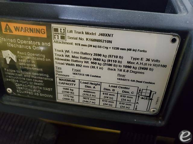 2015 Hyster J40XNT Electric Forklift - 123Forklift