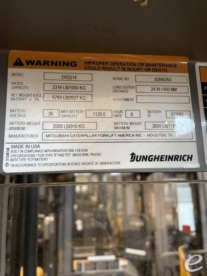 2017 Jungheinrich EKS 314