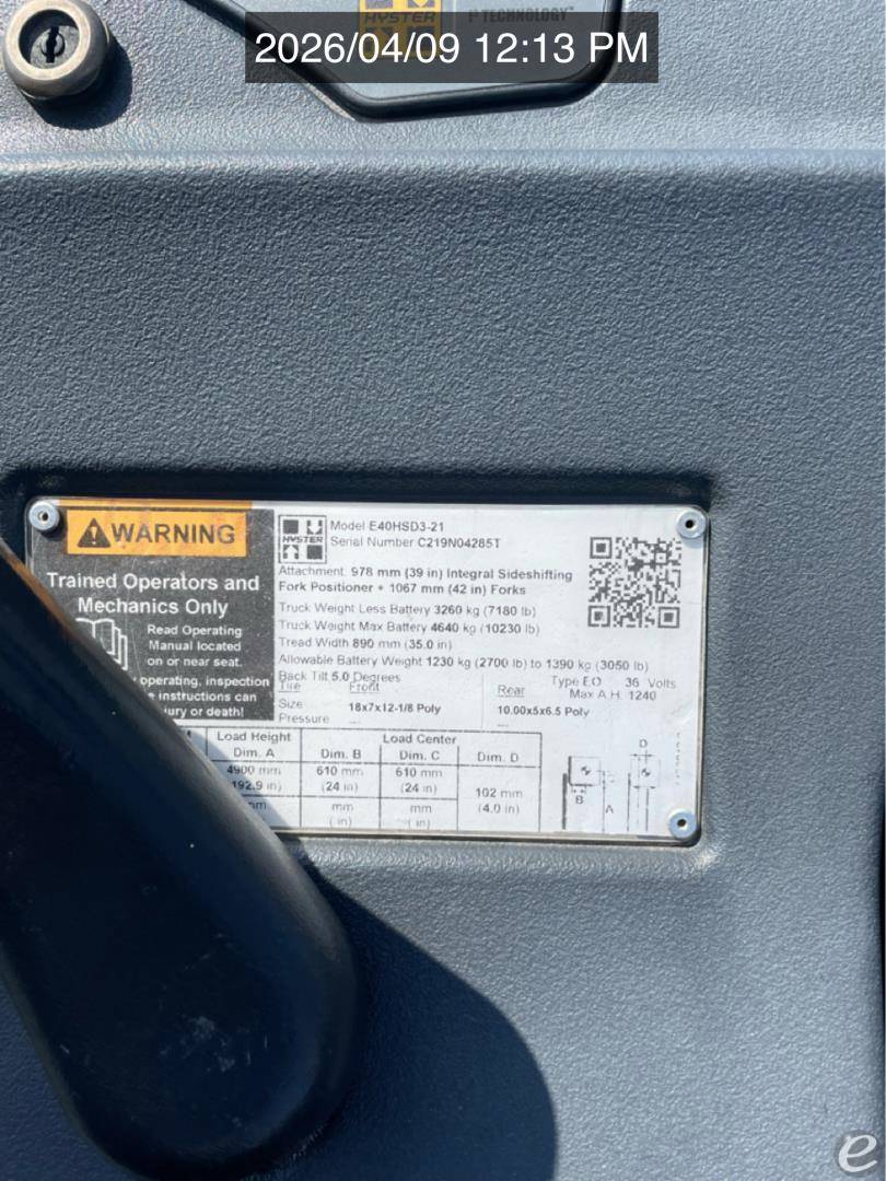 2019 Hyster E40HSD3