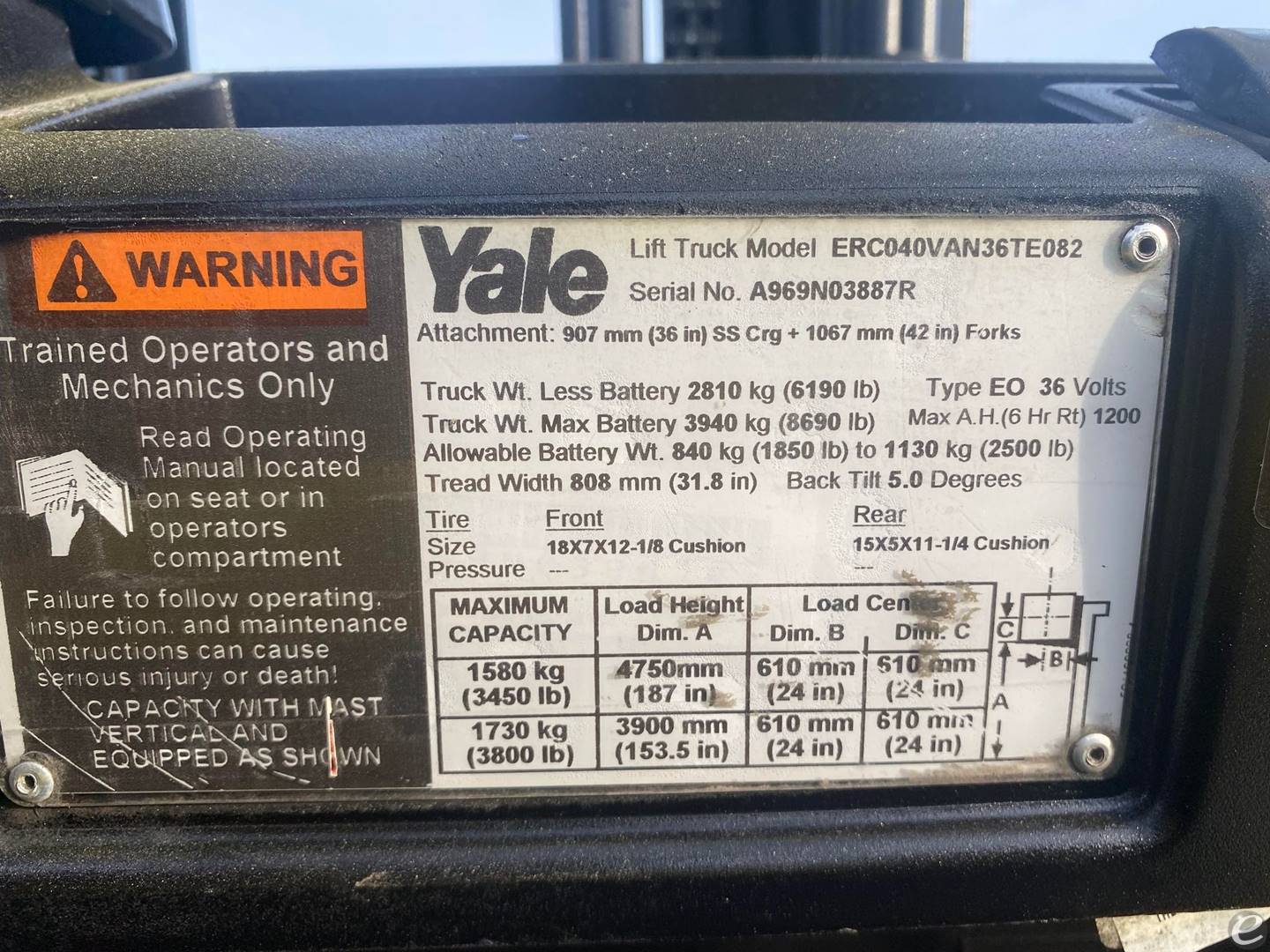 2017 Yale ERC-040VAN