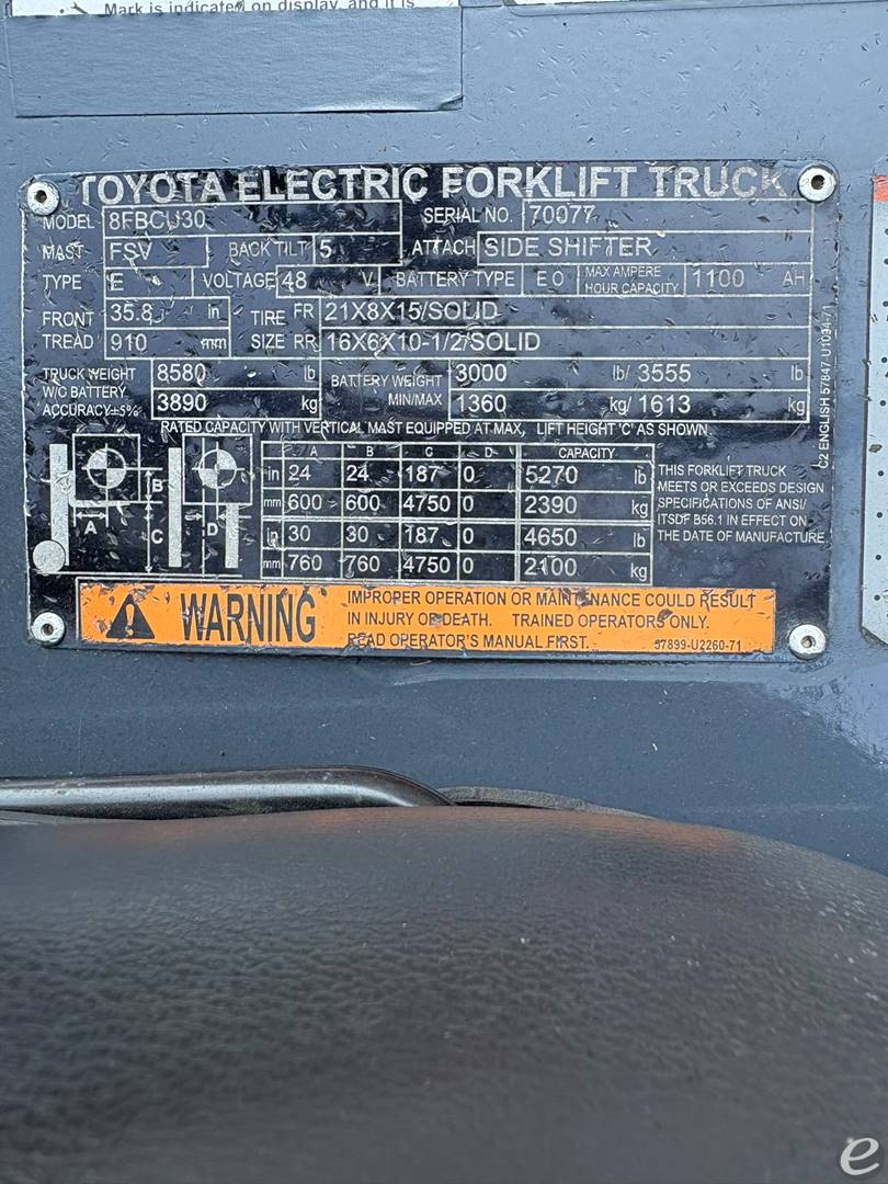 2023 Toyota 8FBCU30