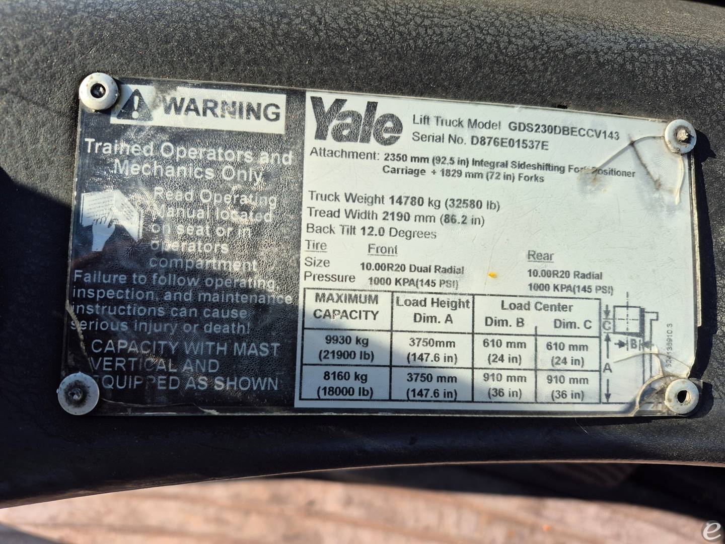 2006 Yale GDS230DBECCV143