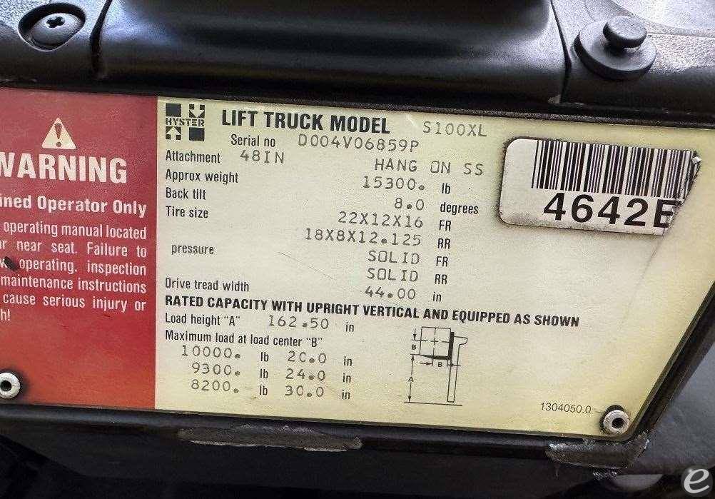 1993 Hyster S100XL