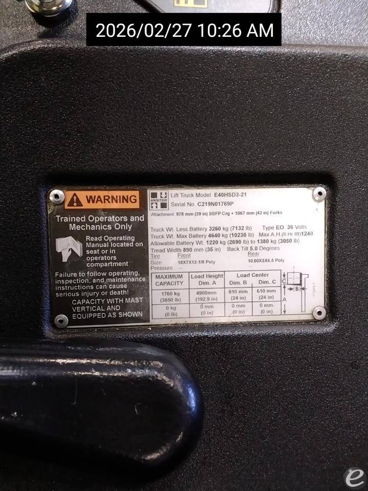 2016 Hyster E40HSD3