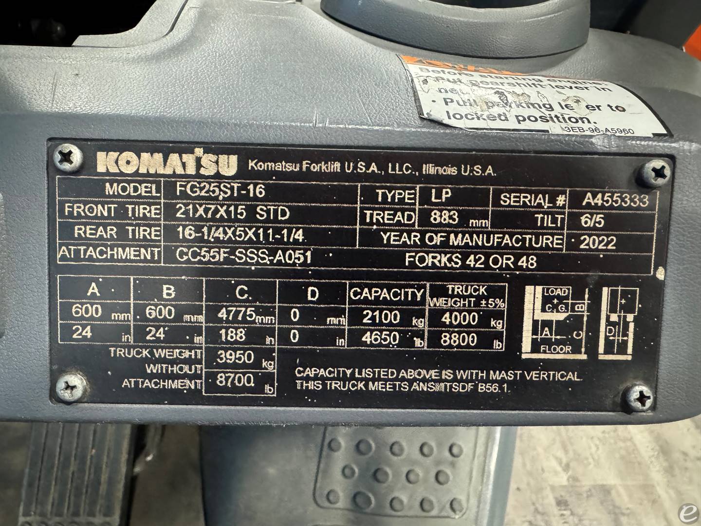 2022 Komatsu FG25ST-16