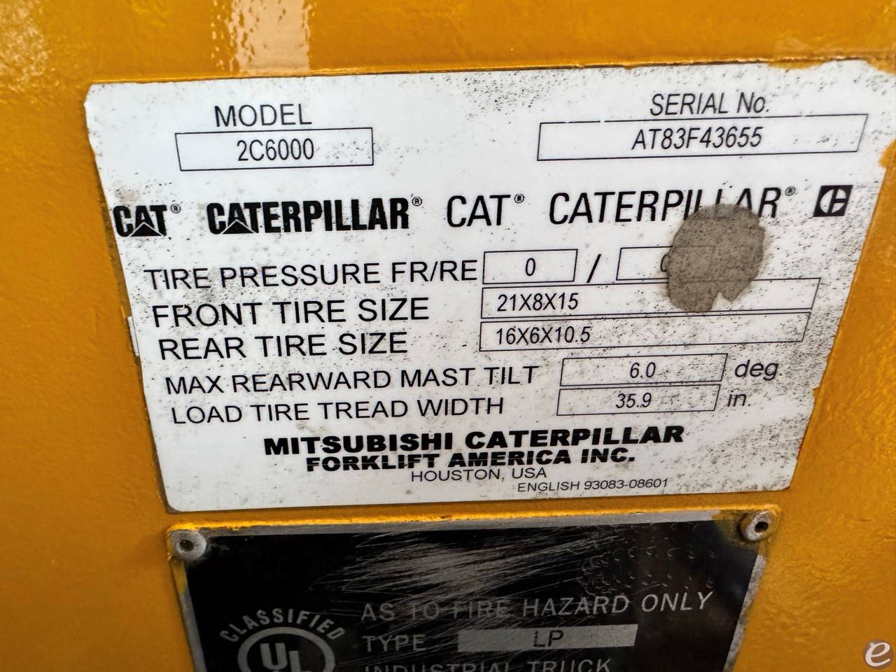 2020 Cat 2C6000