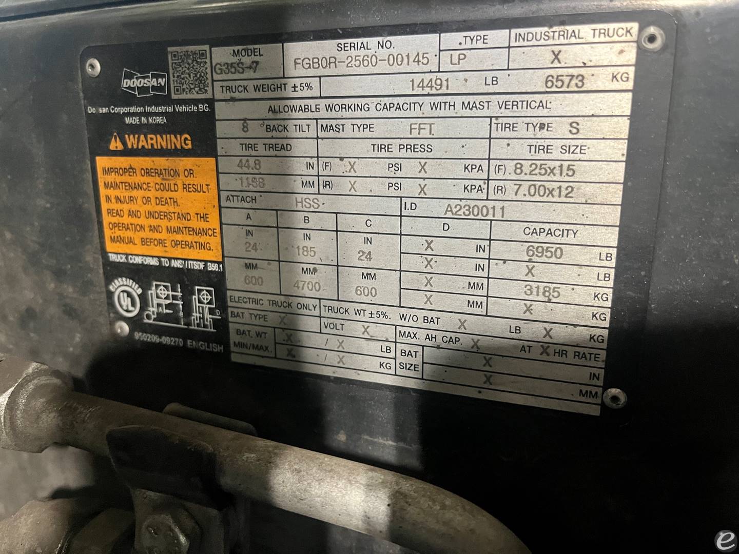 2019 Doosan G35S-7