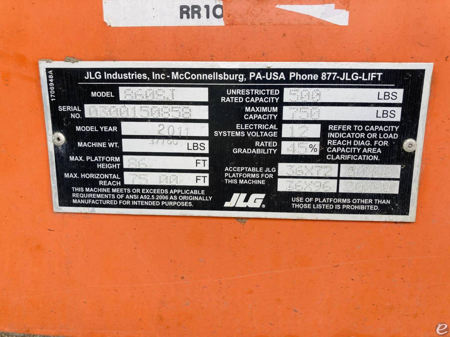 2011 JLG 860SJ