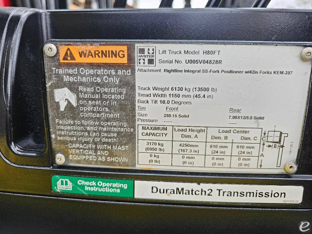 2017 Hyster H80FT