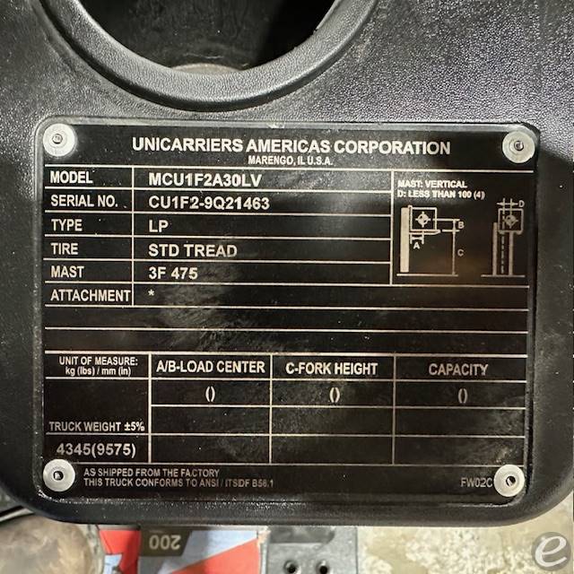 2019 Unicarriers CF60LP