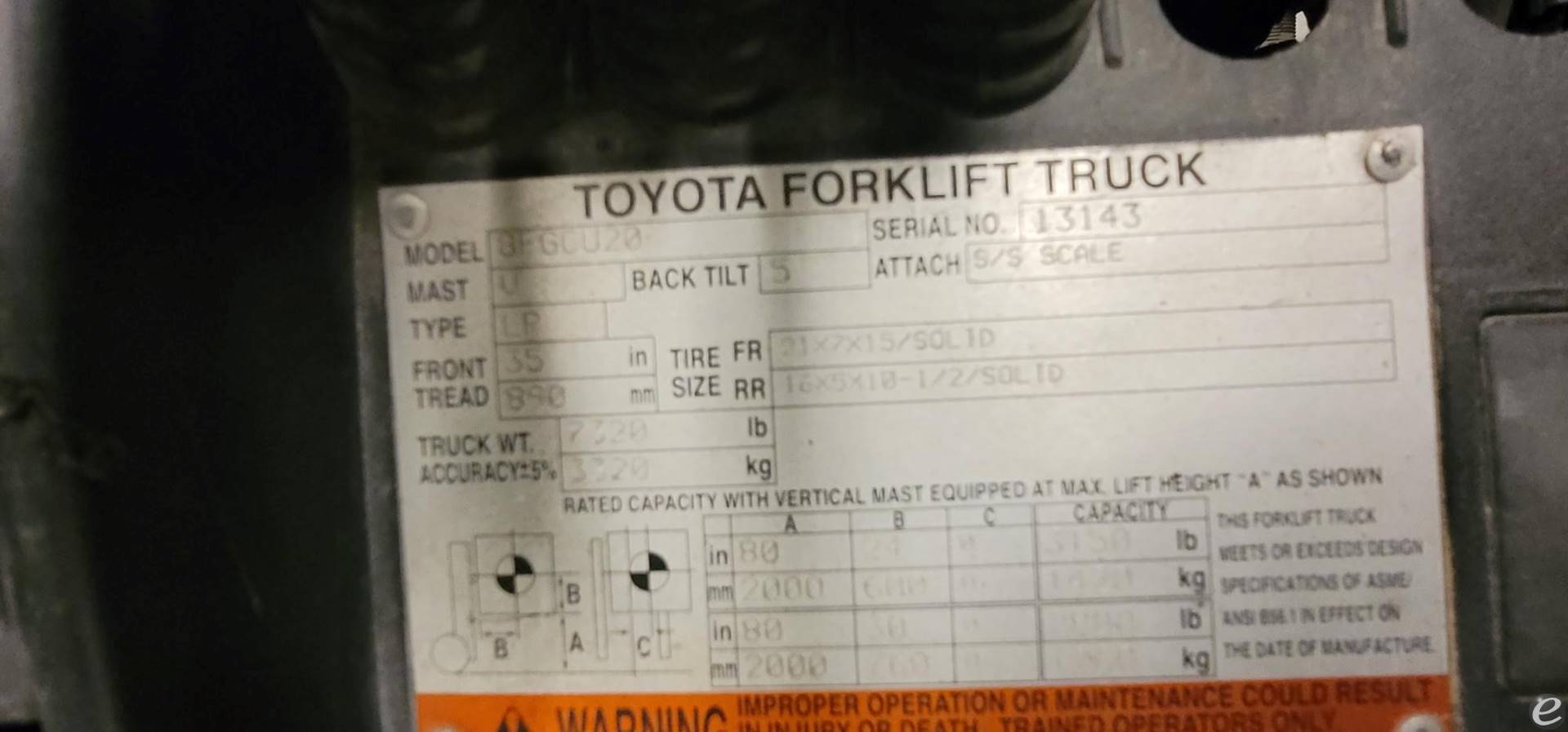 2007 Toyota 8FGCU20