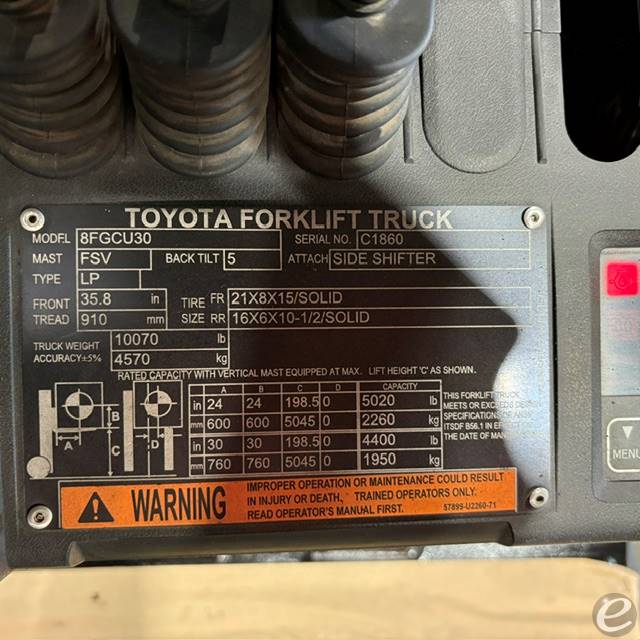 2020 Toyota 8FGCU30