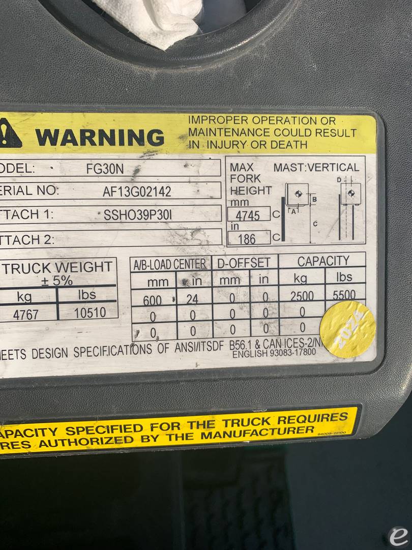 2019 Mitsubishi FG30N5 LP Gas Forklift - 123Forklift