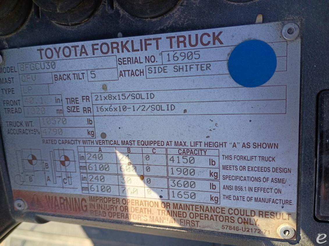 2012 Toyota 8FGCU30