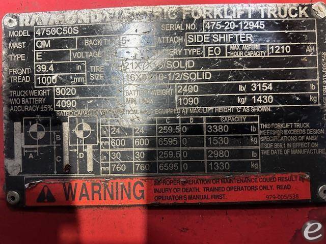 2020 Raymond 4750C50S
