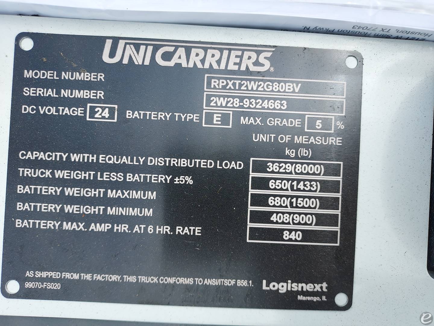 2024 Unicarriers RPX80B