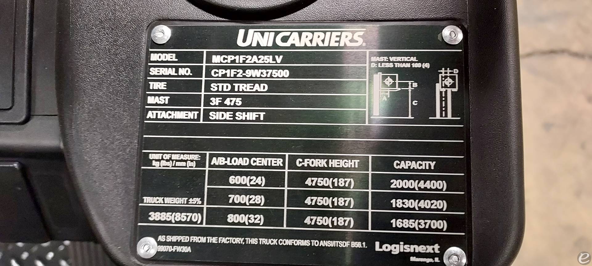 2022 Unicarriers CF50LP LP Gas Forklift - 123Forklift
