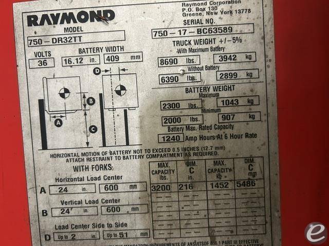 2017 Raymond 750DR32TT