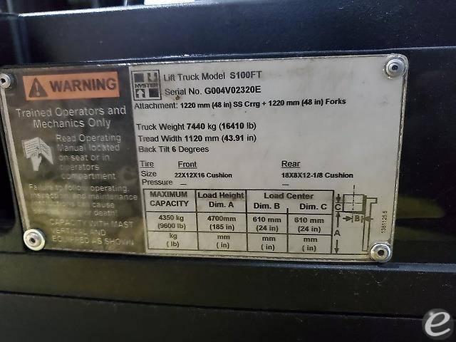 2007 Hyster S100FT LP Gas Forklift - 123Forklift