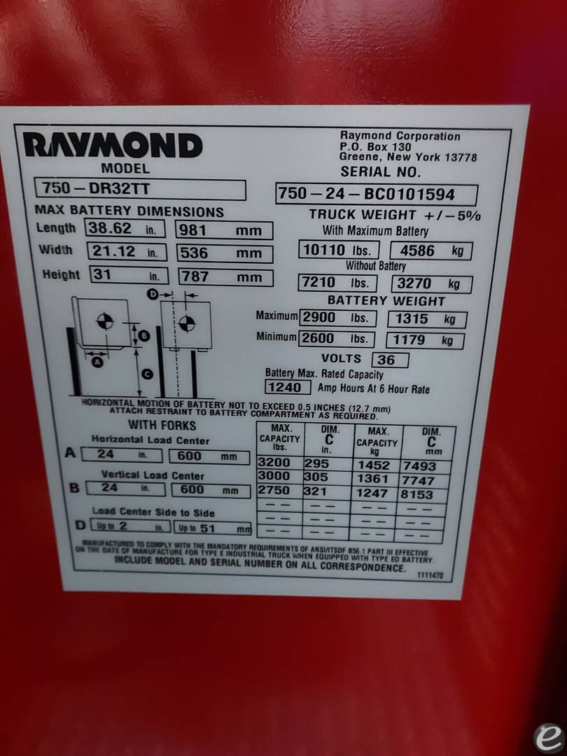 2024 Raymond 750-DR32TT