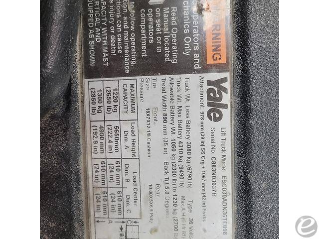 2017 Yale ESC030AD Electric Forklift - 123Forklift